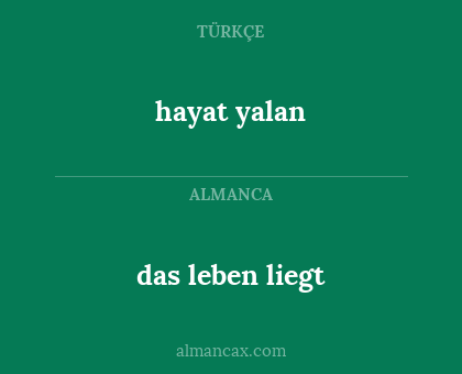 das leben liegt - hayat yalan