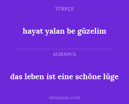 das leben ist eine schöne lüge - hayat yalan be güzelim