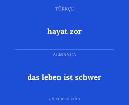 das leben ist schwer - hayat zor