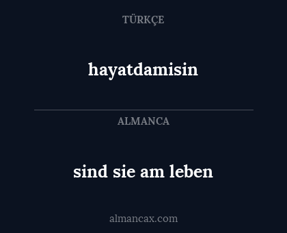 sind sie am leben - hayatdamisin