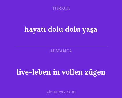 live-leben in vollen zügen - hayatı dolu dolu yaşa