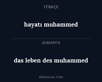 das leben des muhammed - hayatı muhammed
