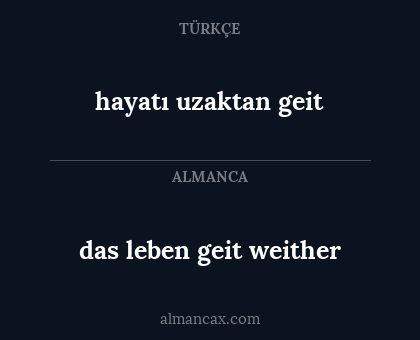 hayatı uzaktan geit - das leben geit weither