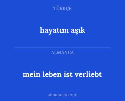 mein leben ist verliebt - hayatım aşık
