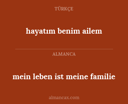 hayatım benim ailem - mein leben ist meine familie