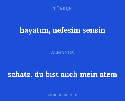 hayatım, nefesim sensin - schatz, du bist auch mein atem