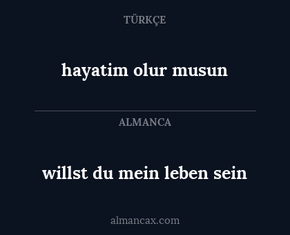 hayatim olur musun - willst du mein leben sein