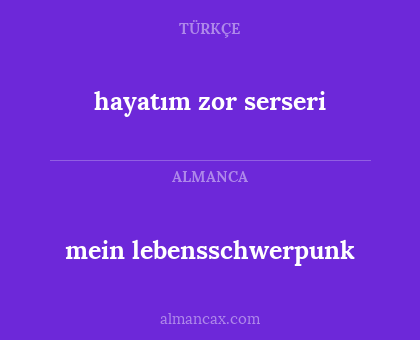 hayatım zor serseri - mein lebensschwerpunk
