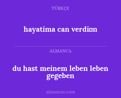 hayatima can verdi̇n - du hast meinem leben leben gegeben