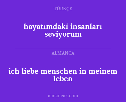 hayatımdaki insanları seviyorum - ich liebe menschen in meinem leben