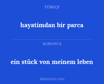 ein stück von meinem leben - hayatimdan bir parca