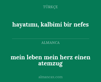 hayatımı, kalbimi bir nefes - mein leben mein herz einen atemzug
