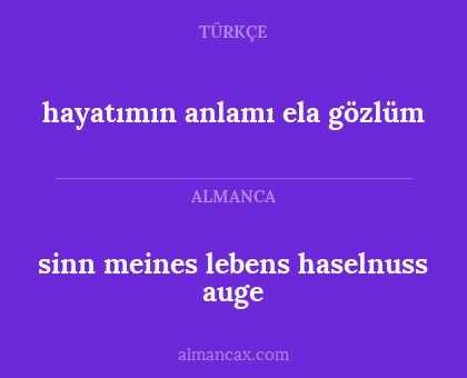 hayatımın anlamı ela gözlüm - sinn meines lebens haselnuss auge