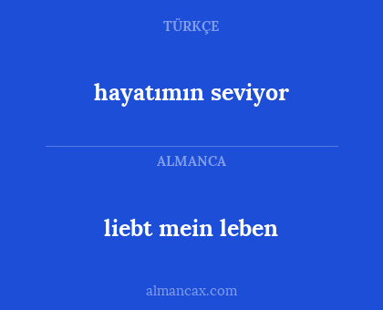 liebt mein leben - hayatımın seviyor