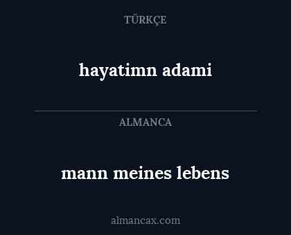 mann meines lebens - hayatimn adami