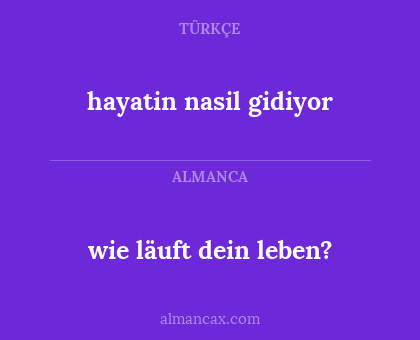 wie läuft dein leben? - hayatin nasil gidiyor