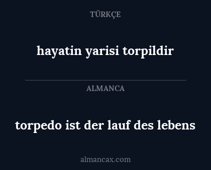 hayatin yarisi torpildir - torpedo ist der lauf des lebens
