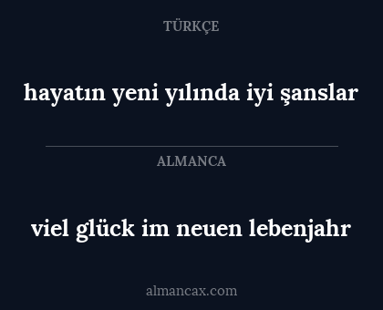 hayatın yeni yılında iyi şanslar - viel glück im neuen lebenjahr
