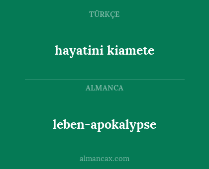 leben-apokalypse - hayatini kiamete