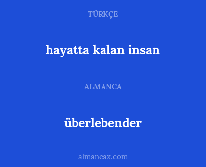 überlebender - hayatta kalan insan