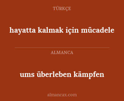 ums überleben kämpfen - hayatta kalmak için mücadele