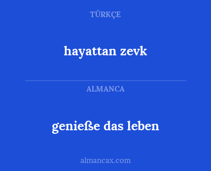 genieße das leben - hayattan zevk