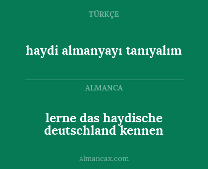 haydi almanyayı tanıyalım - lerne das haydische deutschland kennen