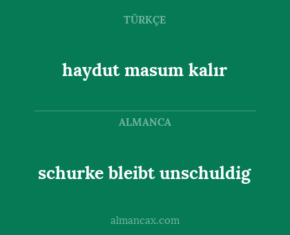 haydut masum kalır - schurke bleibt unschuldig