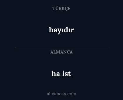 ha ist - hayıdır