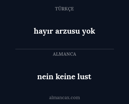nein keine lust - hayır arzusu yok