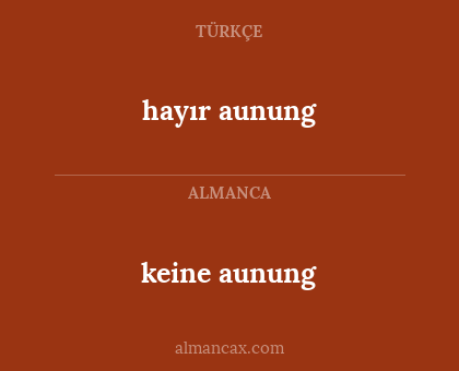 hayır aunung - keine aunung
