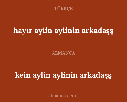hayır aylin aylinin arkadaşş - kein aylin aylinin arkadaşş
