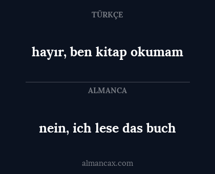 hayır, ben kitap okumam - nein, ich lese das buch