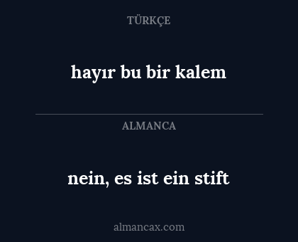 hayır bu bir kalem - nein, es ist ein stift