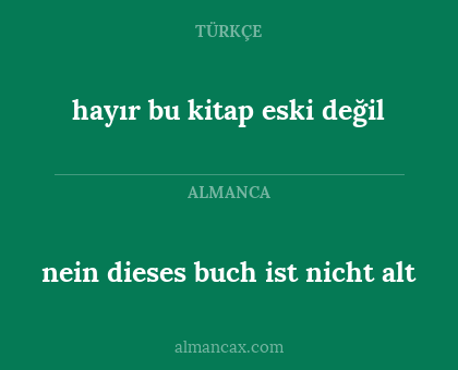 hayır bu kitap eski değil - nein dieses buch ist nicht alt
