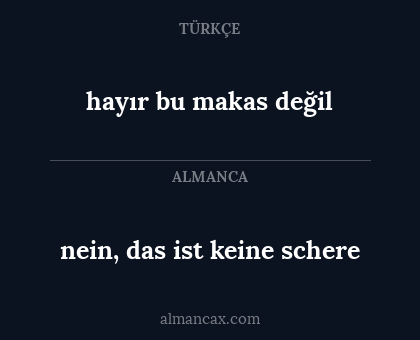 hayır bu makas değil - nein, das ist keine schere