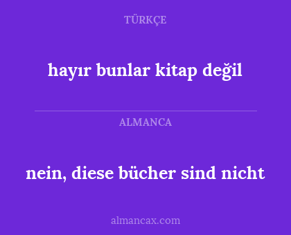 nein, diese bücher sind nicht - hayır bunlar kitap değil