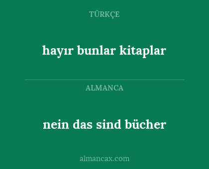 nein das sind bücher - hayır bunlar kitaplar