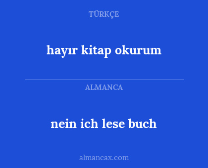 hayır kitap okurum - nein ich lese buch