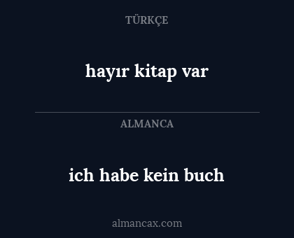 hayır kitap var - ich habe kein buch