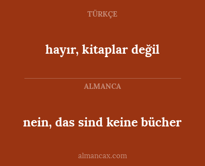 nein, das sind keine bücher - hayır, kitaplar değil