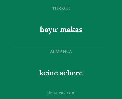 keine schere - hayır makas