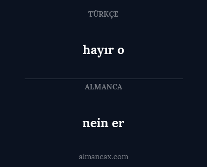 nein er - hayır o