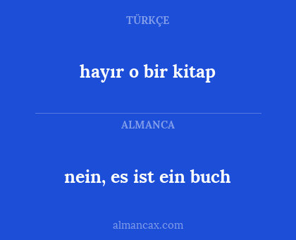 hayır o bir kitap - nein, es ist ein buch