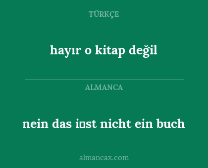 nein das i̇st nicht ein buch - hayır o kitap değil