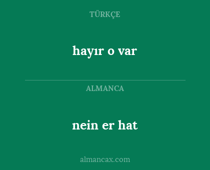 nein er hat - hayır o var