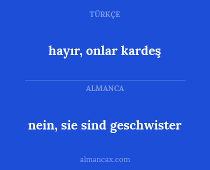 hayır, onlar kardeş - nein, sie sind geschwister