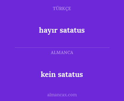 hayır satatus - kein satatus