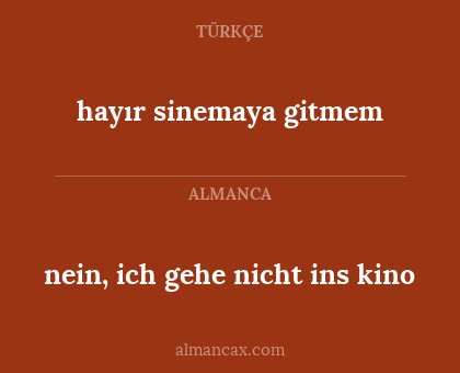 hayır sinemaya gitmem - nein, ich gehe nicht ins kino