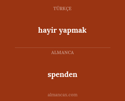 spenden - hayir yapmak
